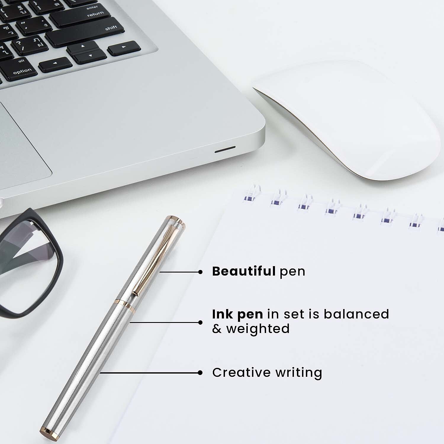 Fountain Pen with Journal stationary gift set with 2 extra refills