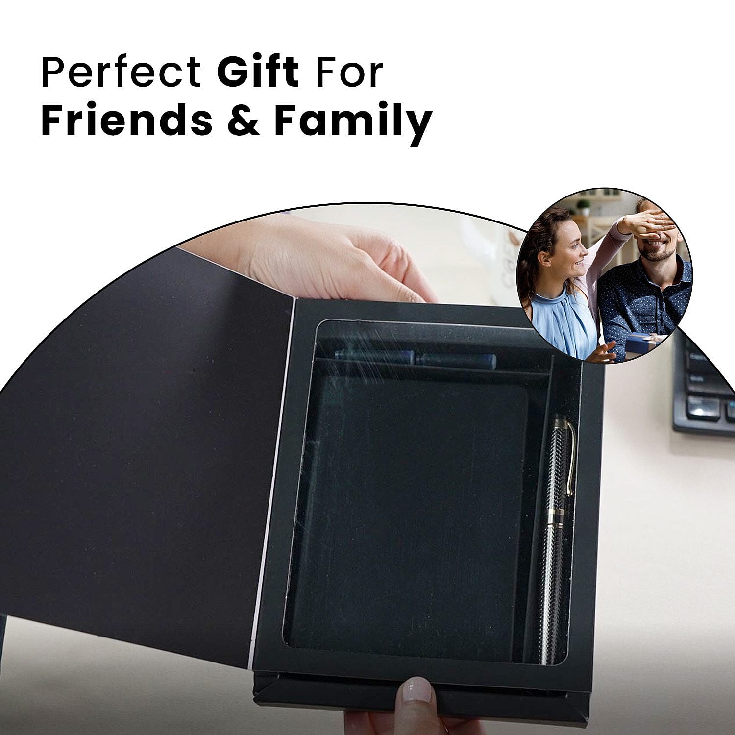 Black Fountain Pen with Diary Set with 2 Extra Refills