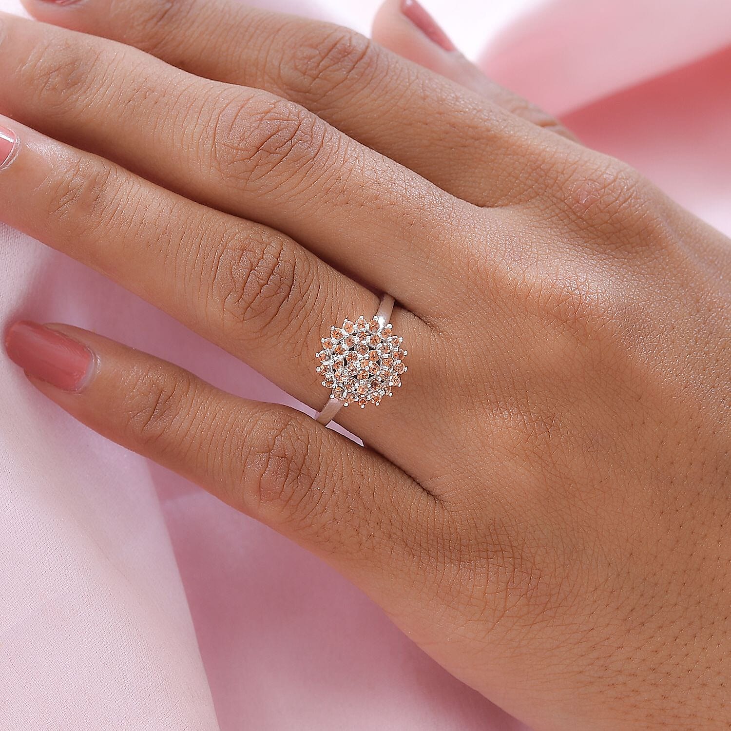 One Time Deal - Andalusite Cluster Ring Sterling Silver