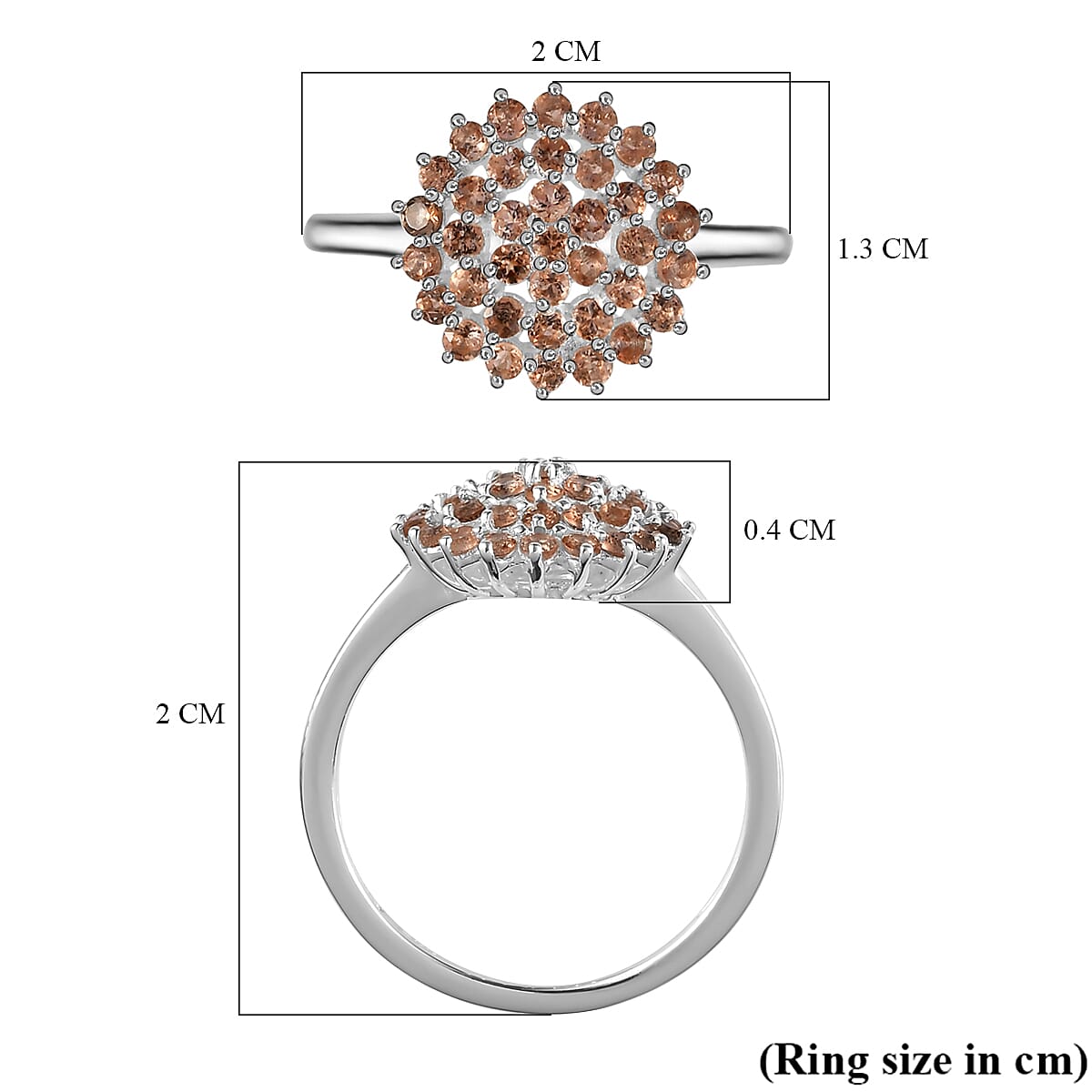 One Time Deal - Andalusite Cluster Ring Sterling Silver