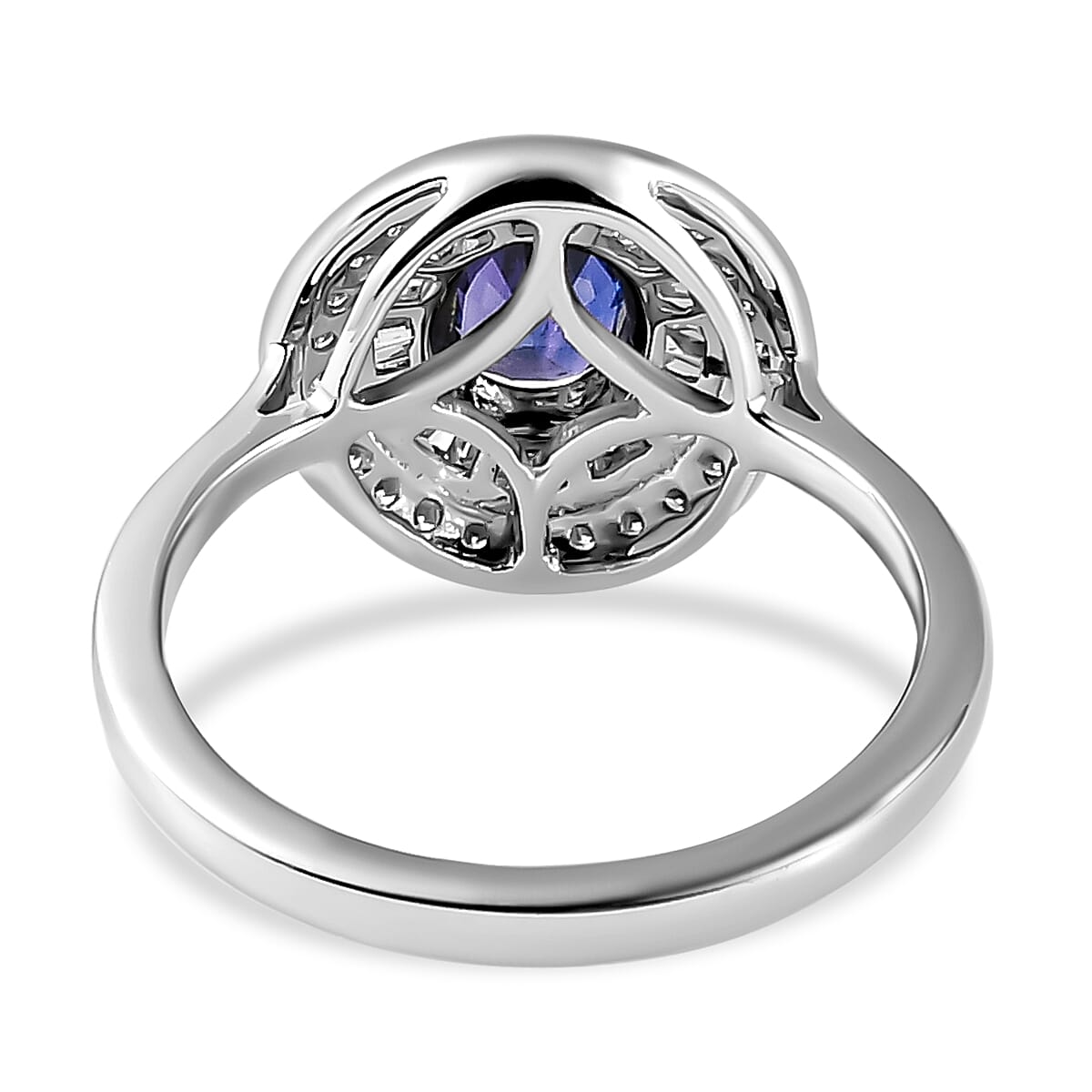 RHAPSODY 950 Platinum AAAA Colour Change Sapphire and Diamond (VS-E-F) Cluster Ring 1.21 Ct.