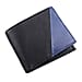 Genuine Leather Bi Fold Mens Zipper Wallet (RFID Protected) - Black & Navy