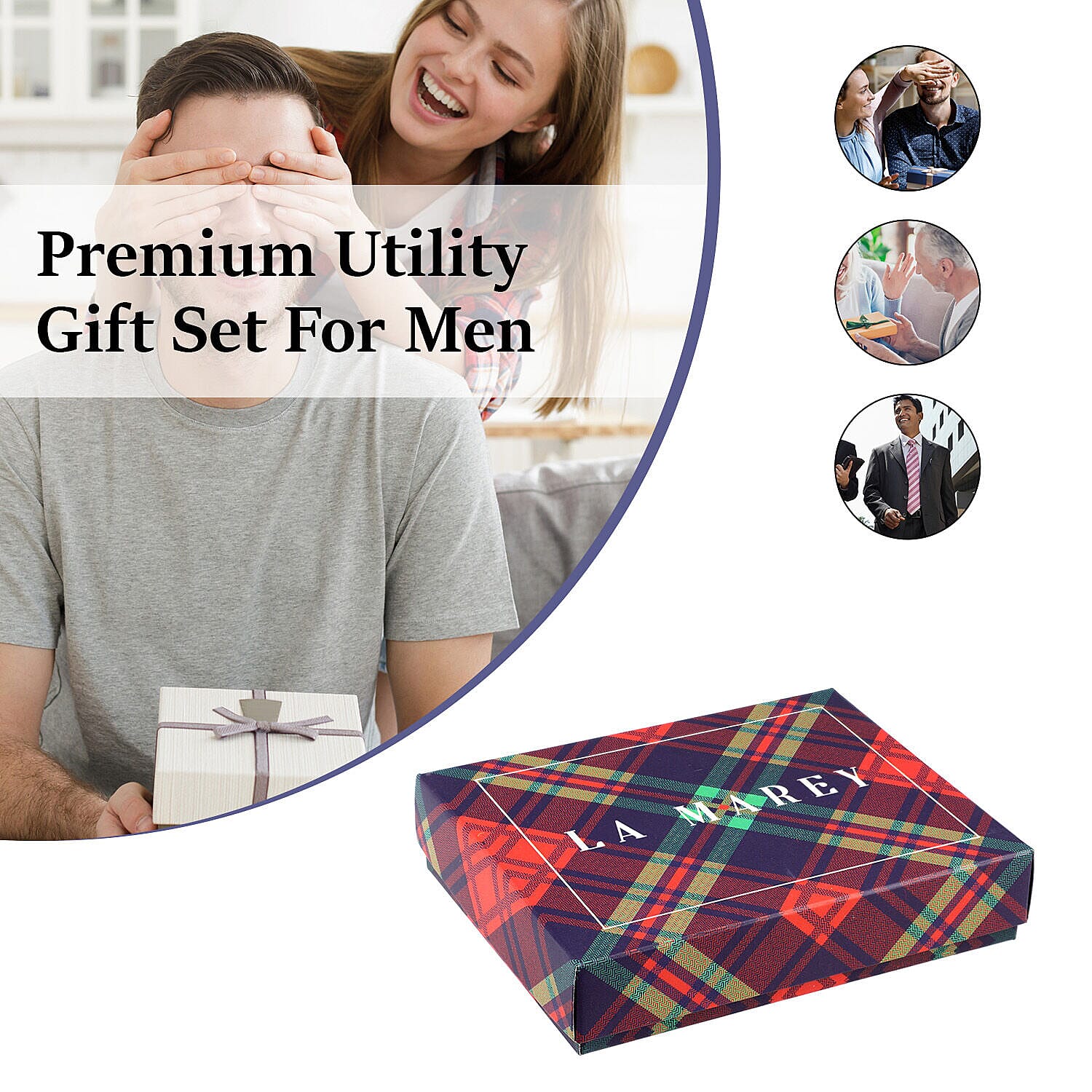 Genuine Leather Bi Fold Mens Zipper Wallet (RFID Protected) - Black & Navy