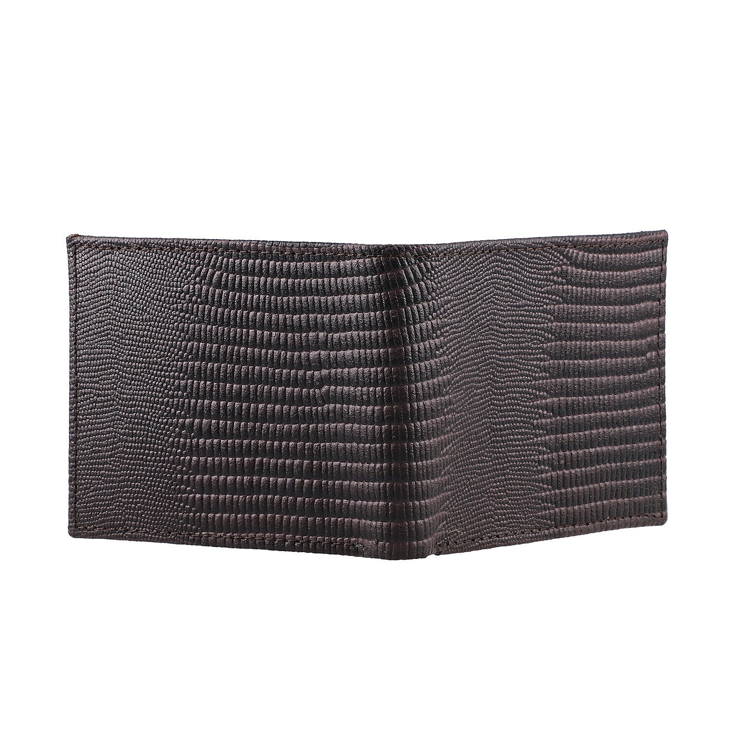 Genuine Leather Snake Embossed Bi Fold Mens Wallet (RFID Protected) - Brown