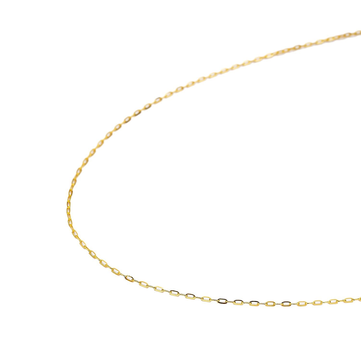 24K Yellow Gold 100% purity Paper Link Necklace with Clasp (Size 18-2 Inch Ext.) Gold Wt. 4.50 Gms
