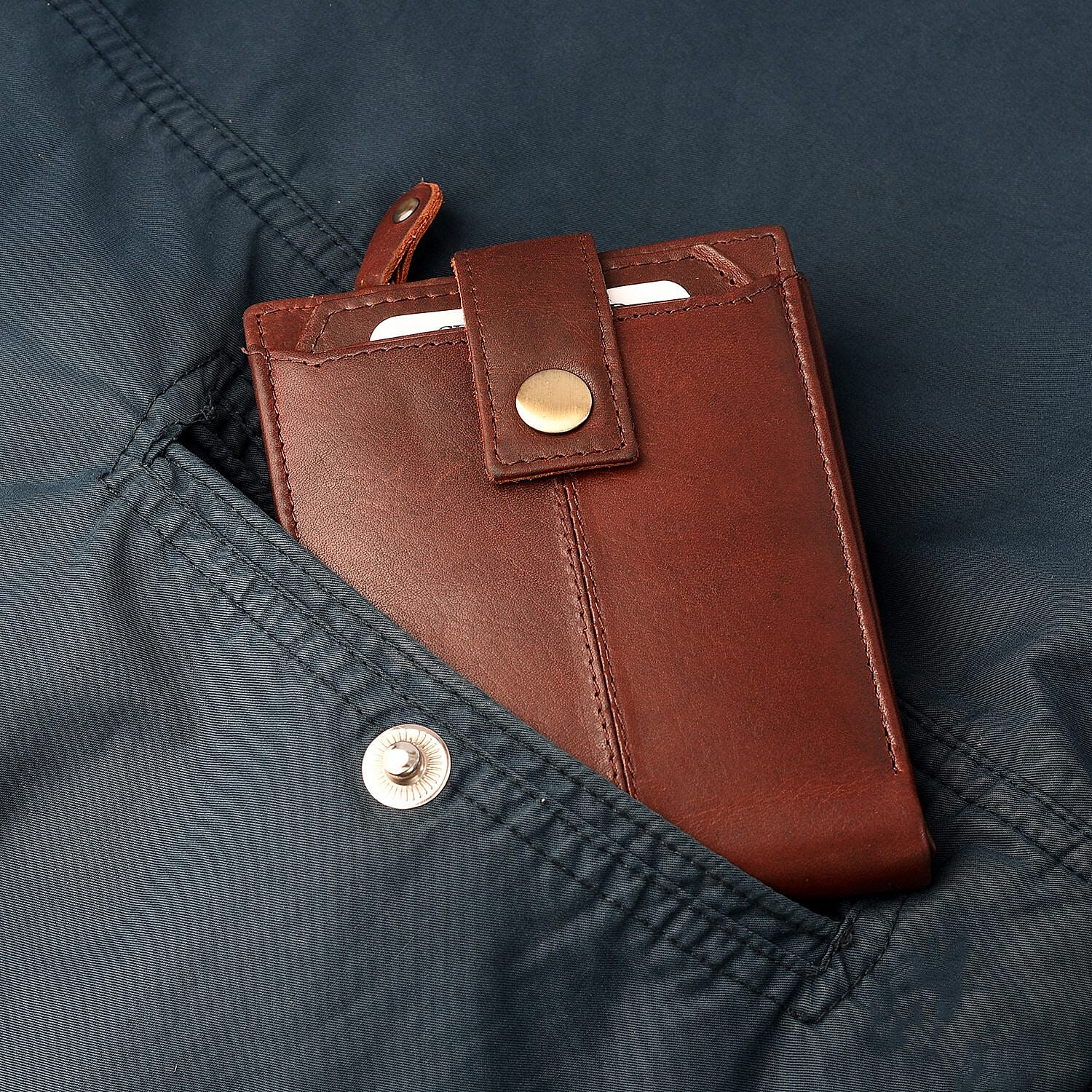 100% Genuine Leather Bi Fold Men Wallet (Size 13x9 cm) - Brown