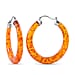 First Time- Natural Baltic Amber Carved Hoop Earrings (With Clasp) in Sterling Silver