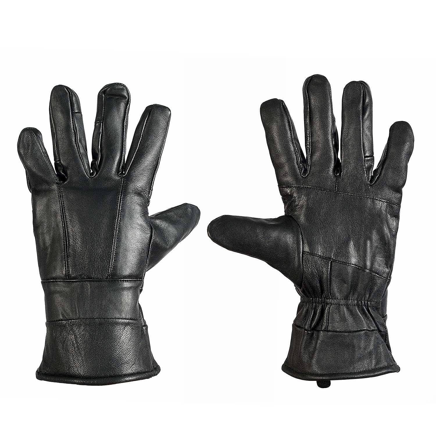 Black leather winter clearance gloves