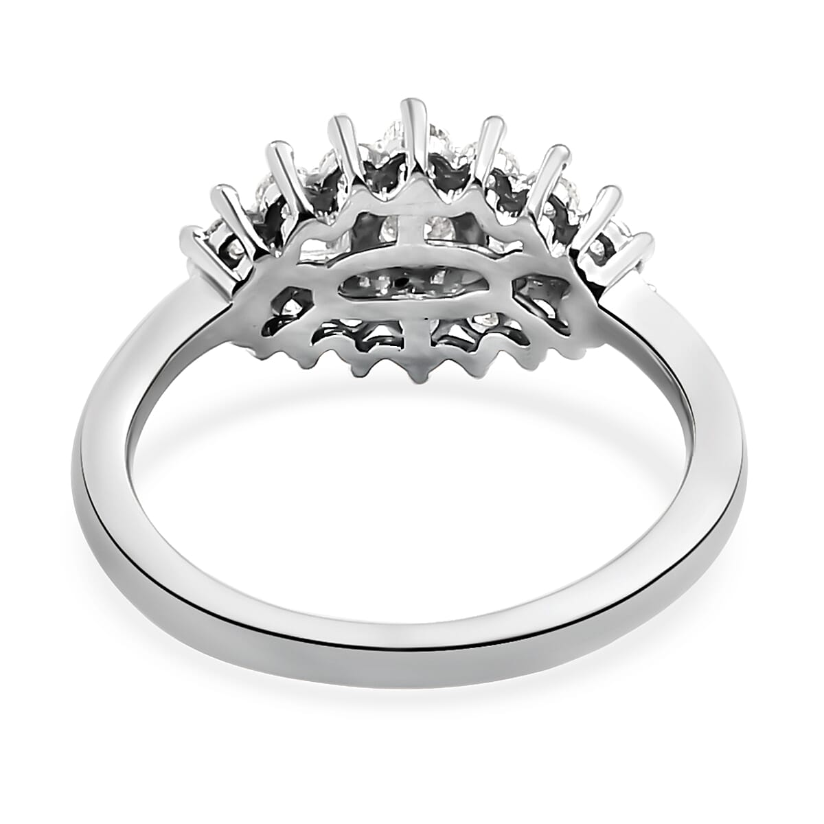 Moissanite  Ring in Platinum Overlay Sterling Silver