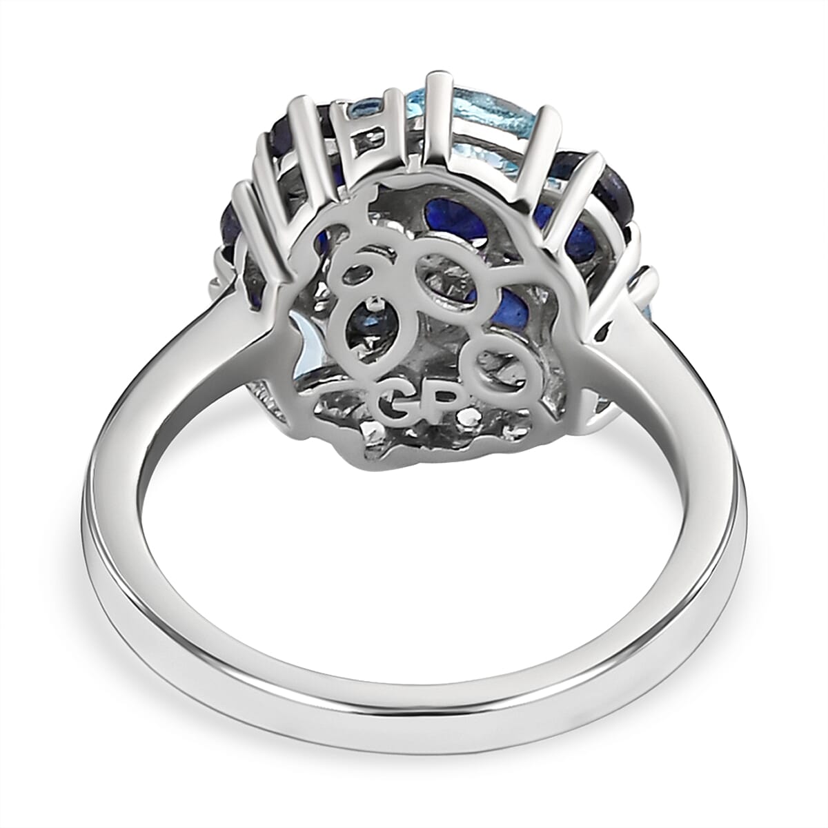 GP Celestial Dream Collection - Masoala Sapphire and Swiss Blue Topaz Cluster Ring in 18K Vermeil Yellow Gold Plated & Rodium Sterling Silver 2.70 Ct.