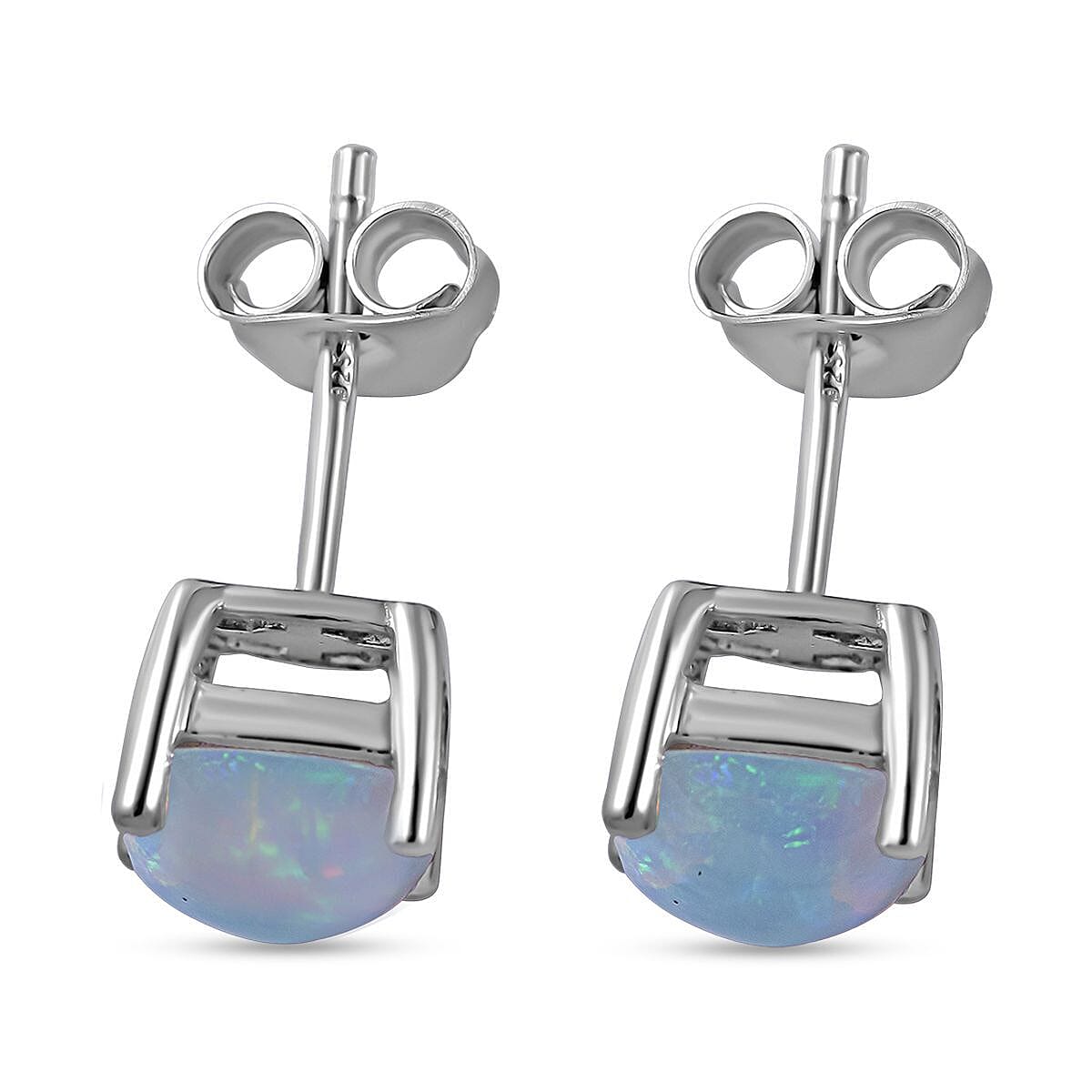 Ethiopian Welo Opal Stud Earrings in Sterling Silver 2.00 Ct