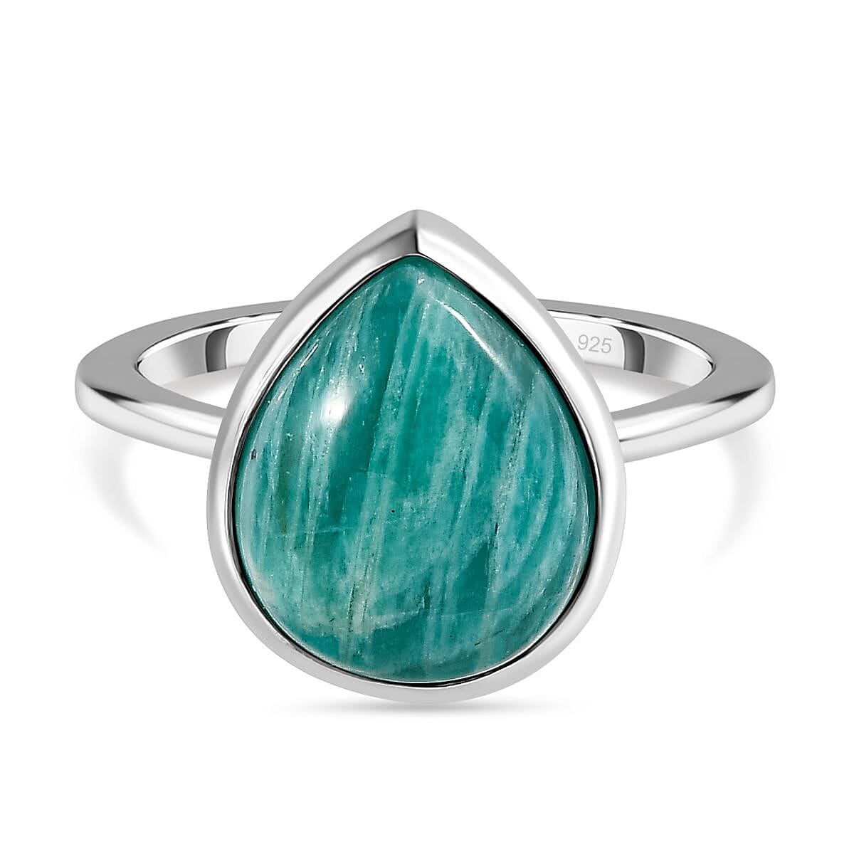 Amazonite Solitaire Ring in Sterling Silver 4.52 Ct.