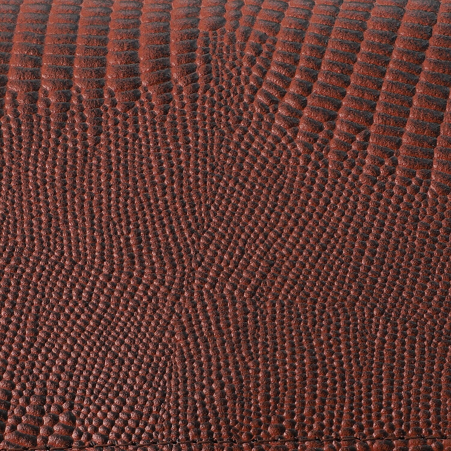 100% Genuine Leather Lizard Embossed Womens RFID Protected Wallet (Size 18x10 Cm) - Brown