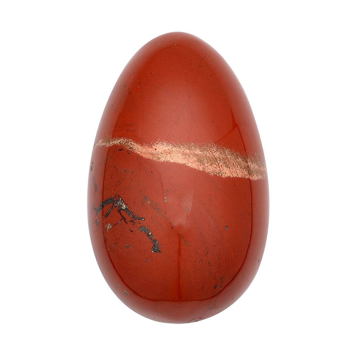 Gem Treasures - Egg shape Red Jasper Figurine (Size 4x2.5 Cm) 175 Ct.