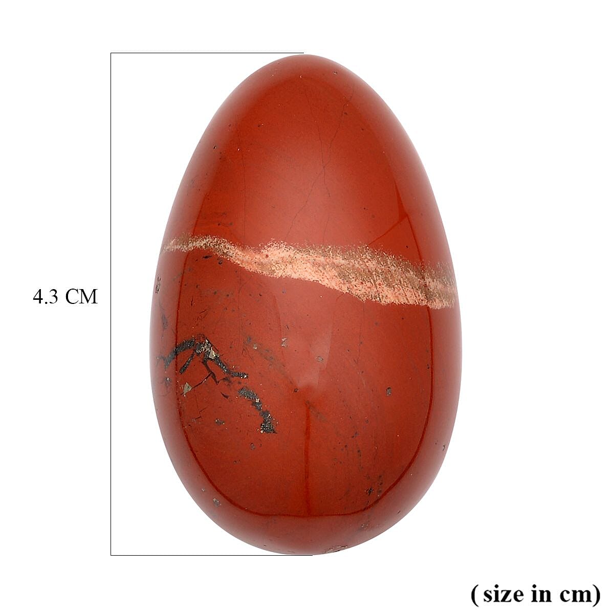 Gem Treasures - Egg shape Red Jasper Figurine (Size 4x2.5 Cm) 175 Ct.