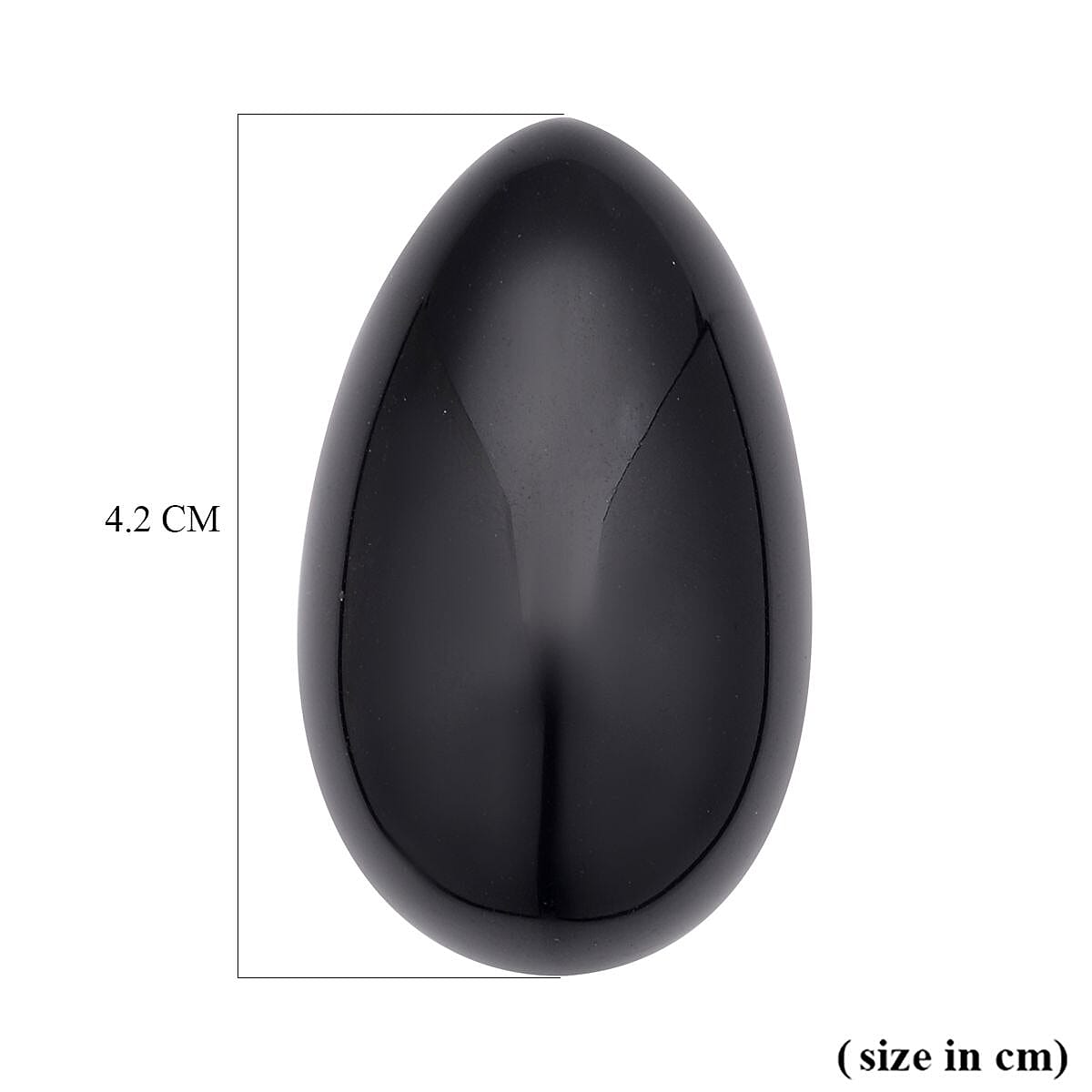 Egg Shape Black Obsidian Free Figurine (Size 4x3 Cm) 120-150 Ct.