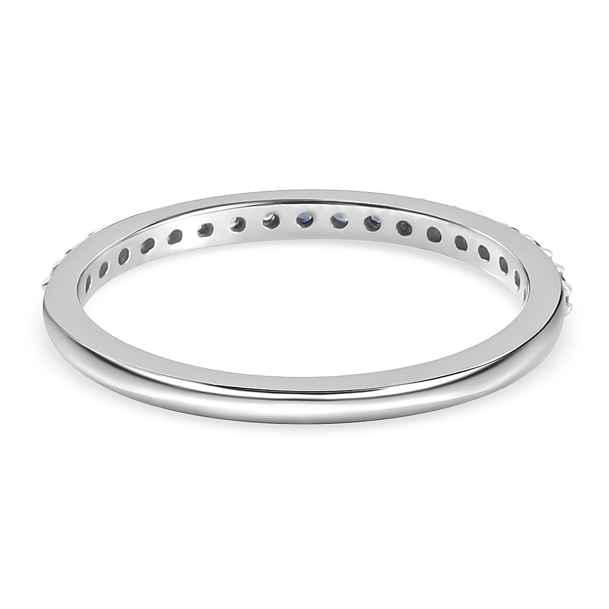 RHAPSODY 950 Platinum AAAA Ceylon Sapphire Half-Eternity Band Ring