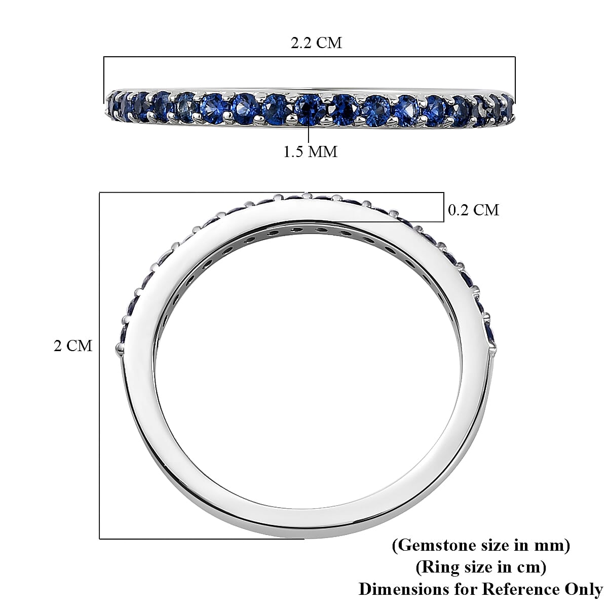 RHAPSODY 950 Platinum AAAA Ceylon Sapphire Half-Eternity Band Ring