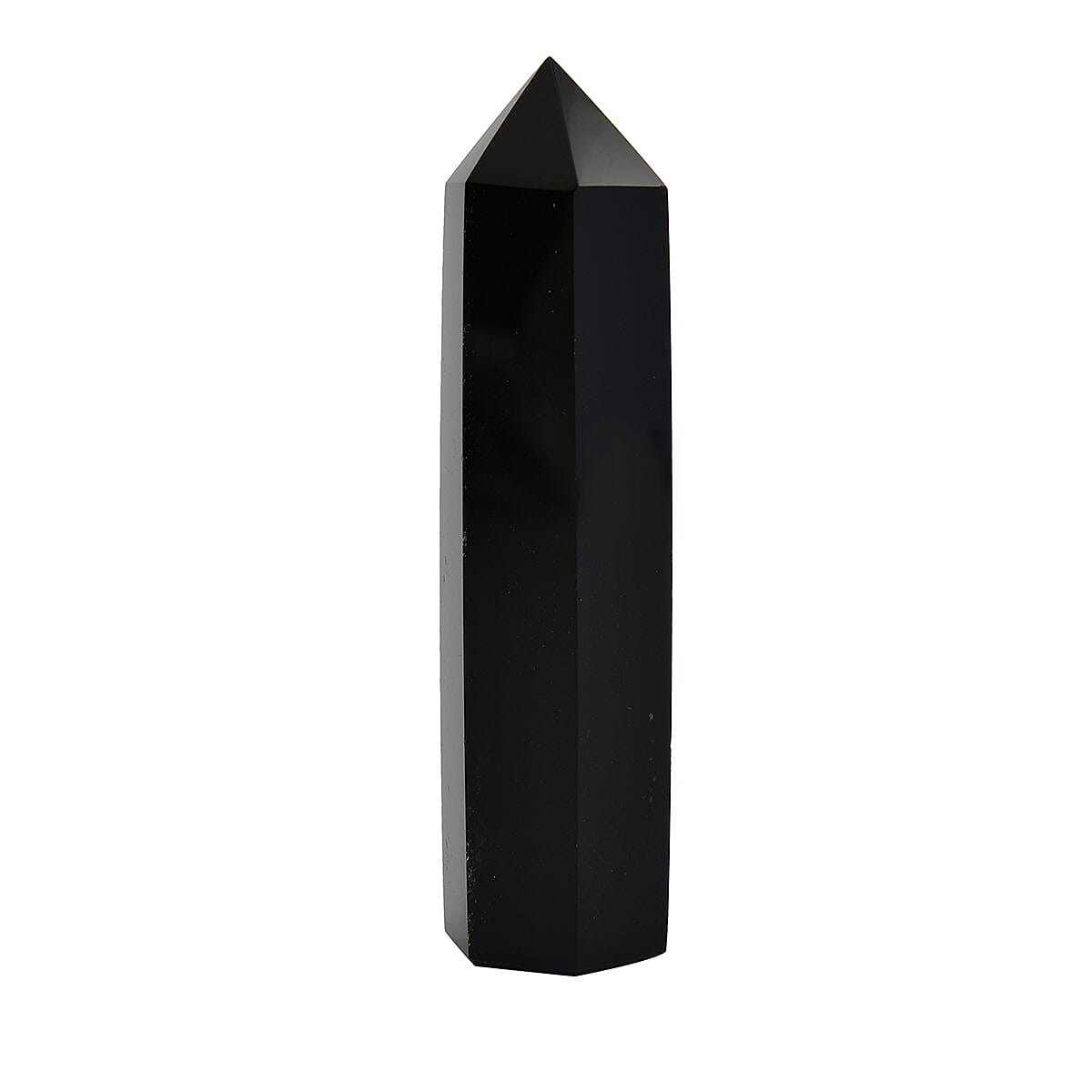 Gem Treasures - Pointed Black Obsidian Wand (Size 9x8 Cm) 280-450 Ct