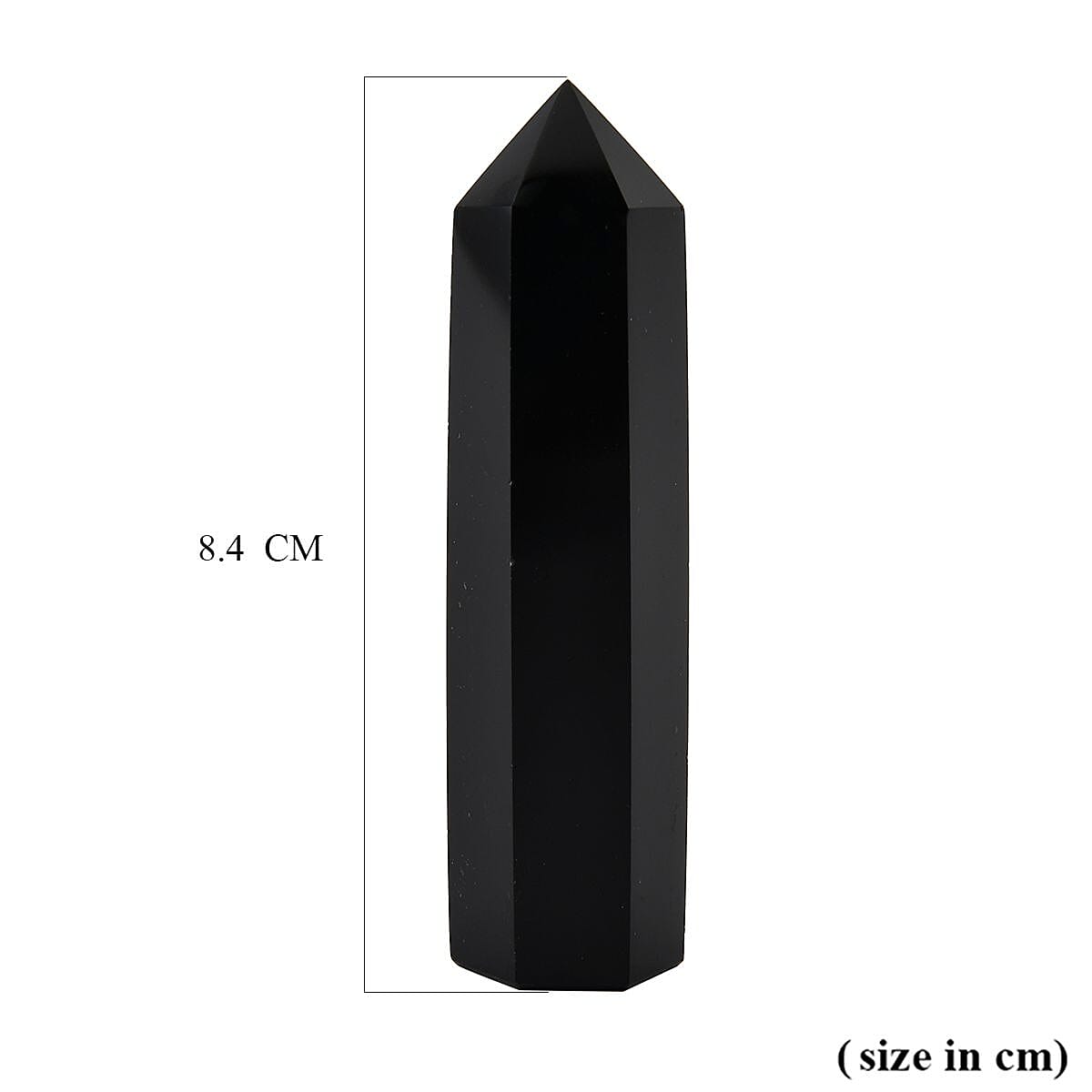 Gem Treasures - Pointed Black Obsidian Wand (Size 9x8 Cm) 280-450 Ct