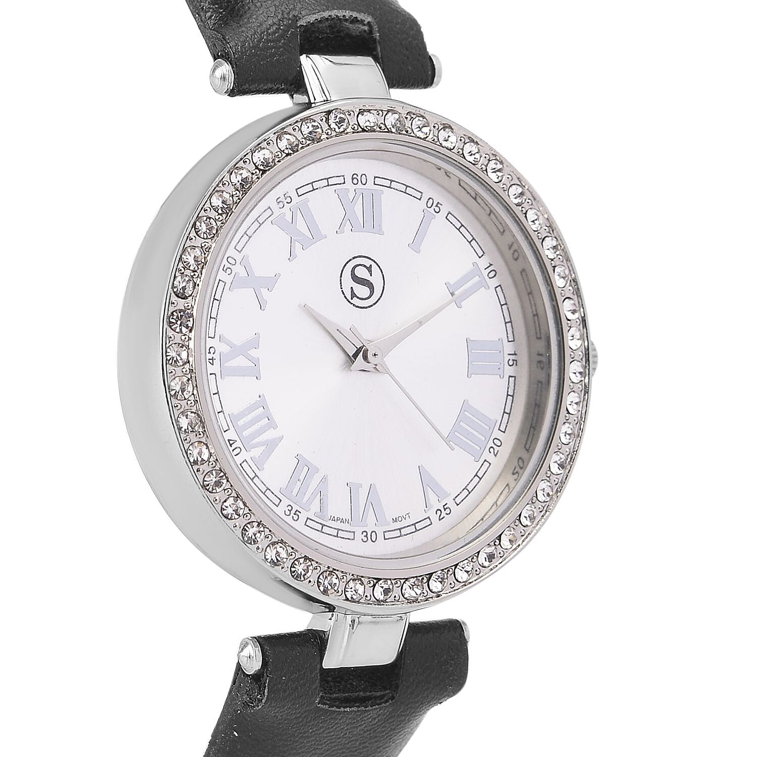 White Crystal Ladies Watch Pure : Natural : Leather : Standard