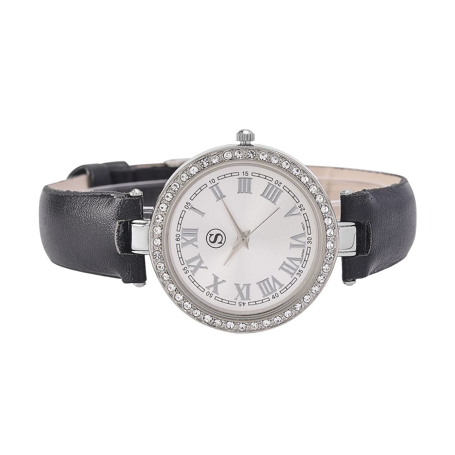 White Crystal Ladies Watch Pure : Natural : Leather : Standard