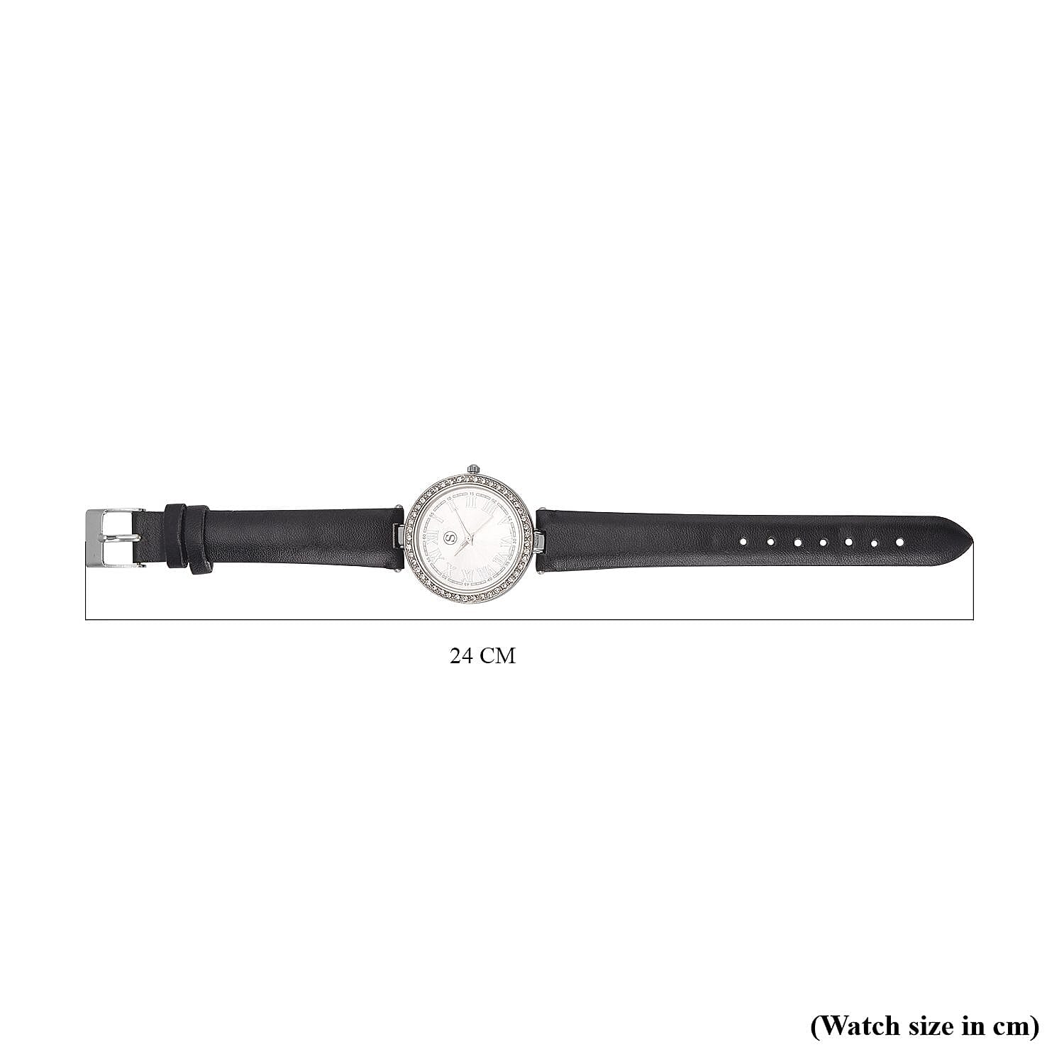 White Crystal Ladies Watch Pure : Natural : Leather : Standard