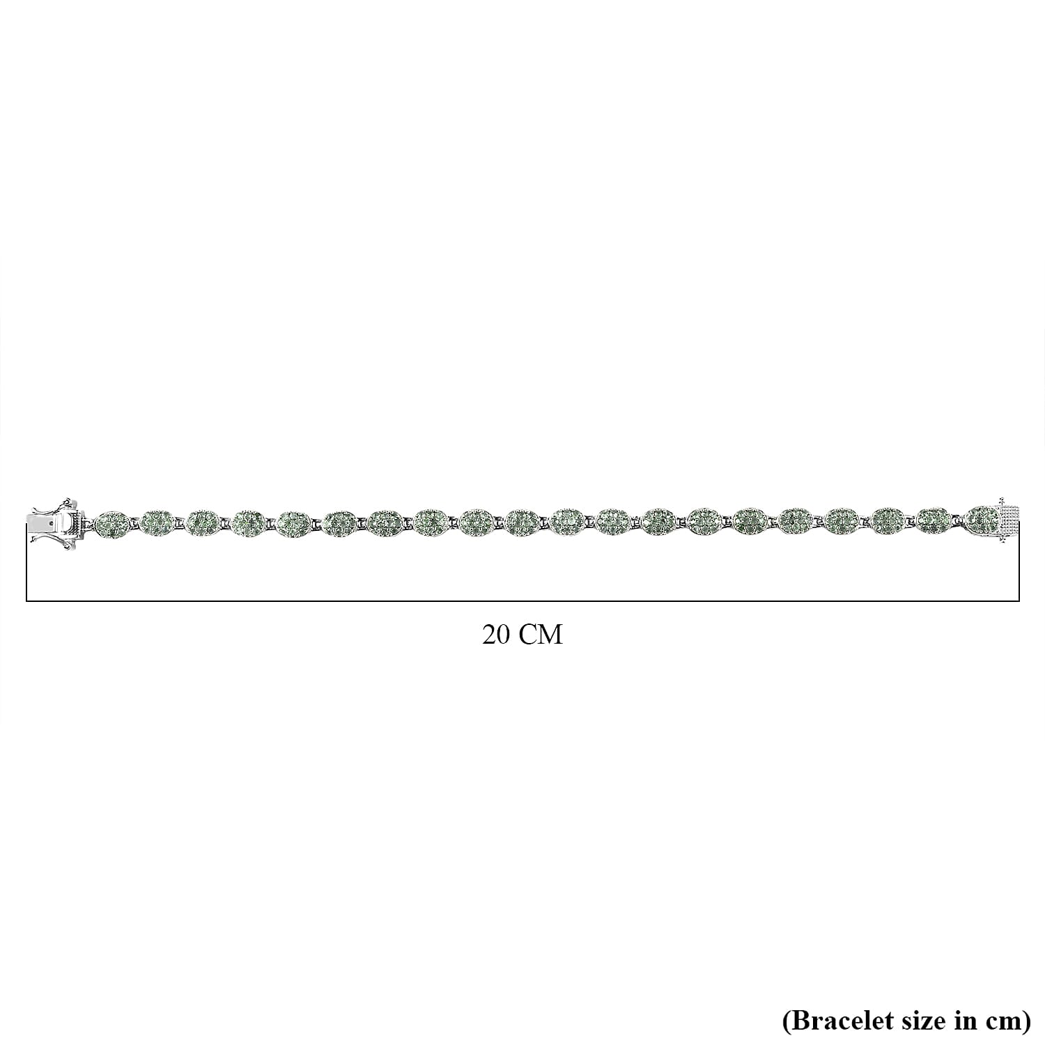 Alexandrite Bracelet (Size - 7.5) in Platinum Overlay Sterling Silver 3.59 Ct, Silver Wt. 10.98 Gms.