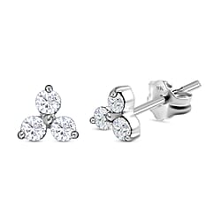9K White Gold SGL Certified 0.25 Ct Diamond Trilogy Earring