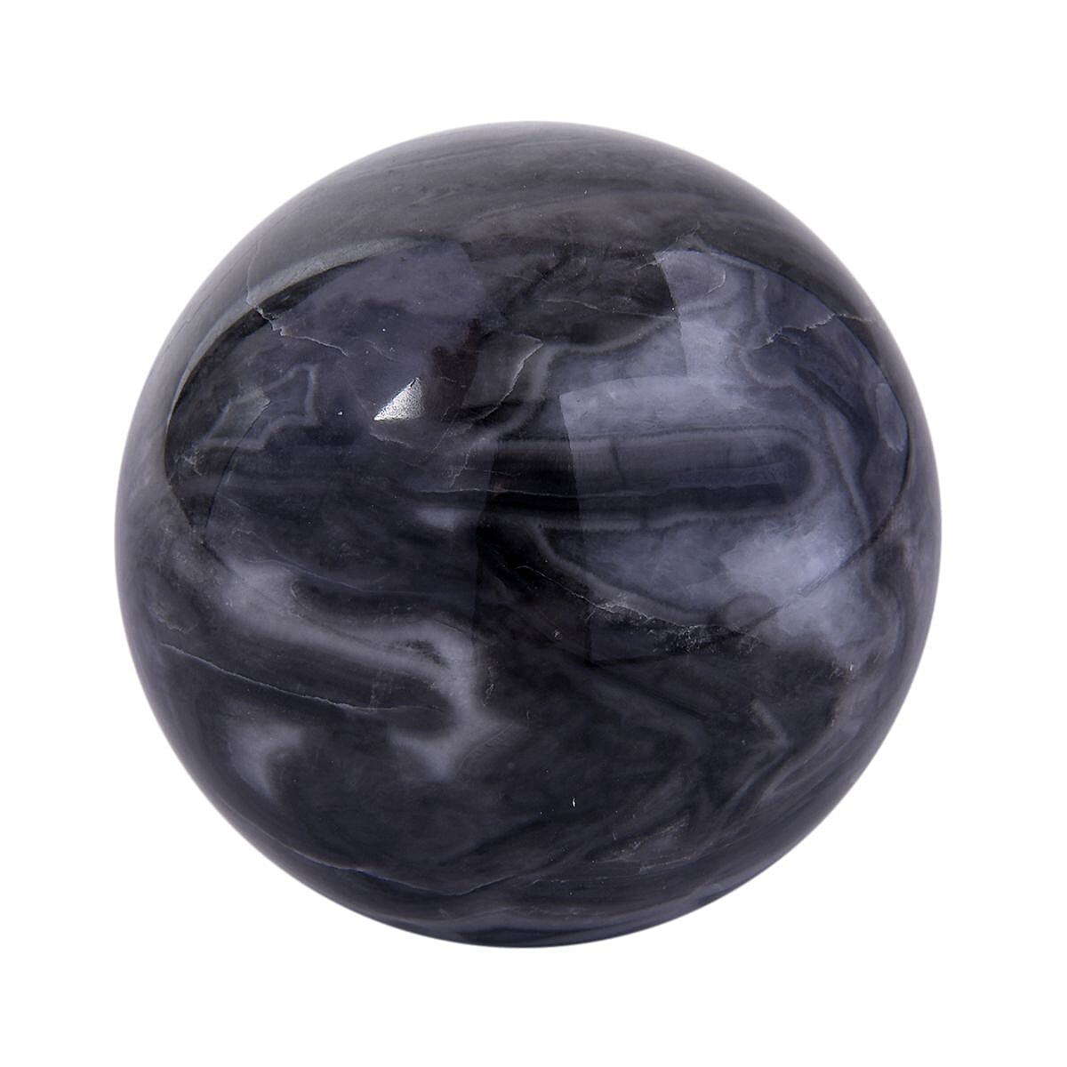 Gem Treasures - Round Black-Grey Marble (Size 5x6 Cm) 1200-1460 Ct.