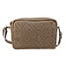 Genuine Leather Front Weaving Sling Crossbody Bag - Brown