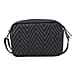 Genuine Leather Front Weaving Sling Crossbody Bag - Brown