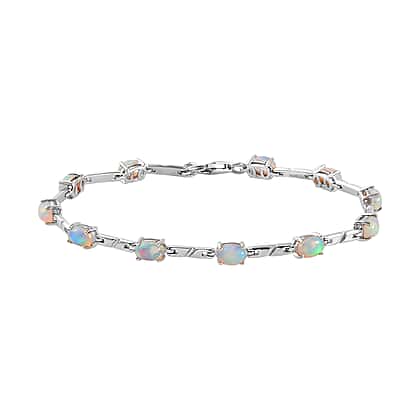 AAA Ethiopian Welo Opal Bracelet (Size in Platinum Overlay Sterling  Silver Ct, Silver Gms