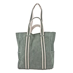 Genuine Leather Suede Tote Bag - Sea Green