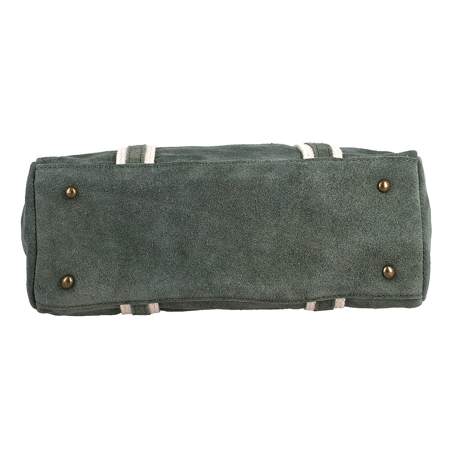 100% Genuine Leather Suede Tote Bag (Size 30x27x10 cm) - Light Green