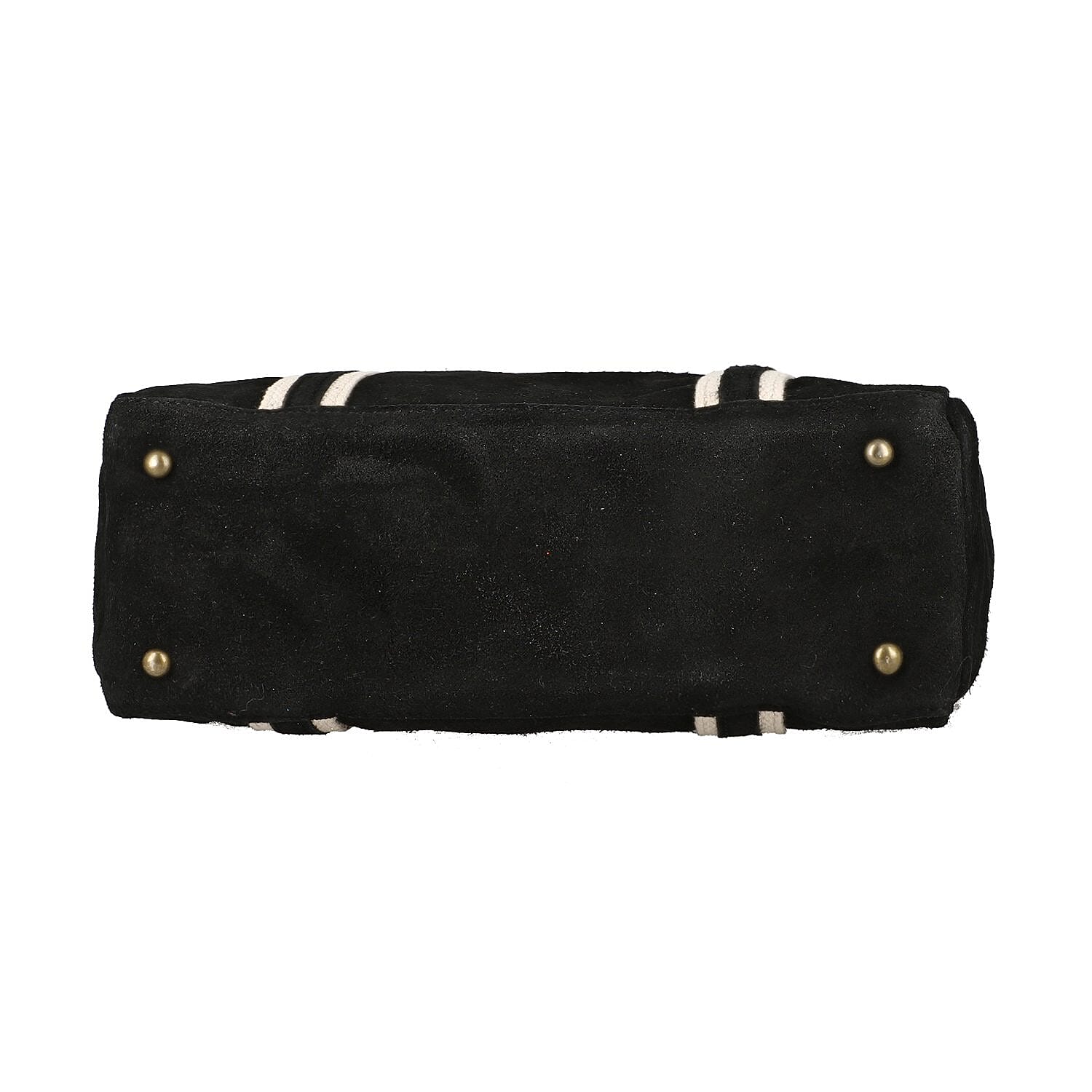 100% Genuine Leather Suede Tote Bag (Size 30x27x10 cm) - Black