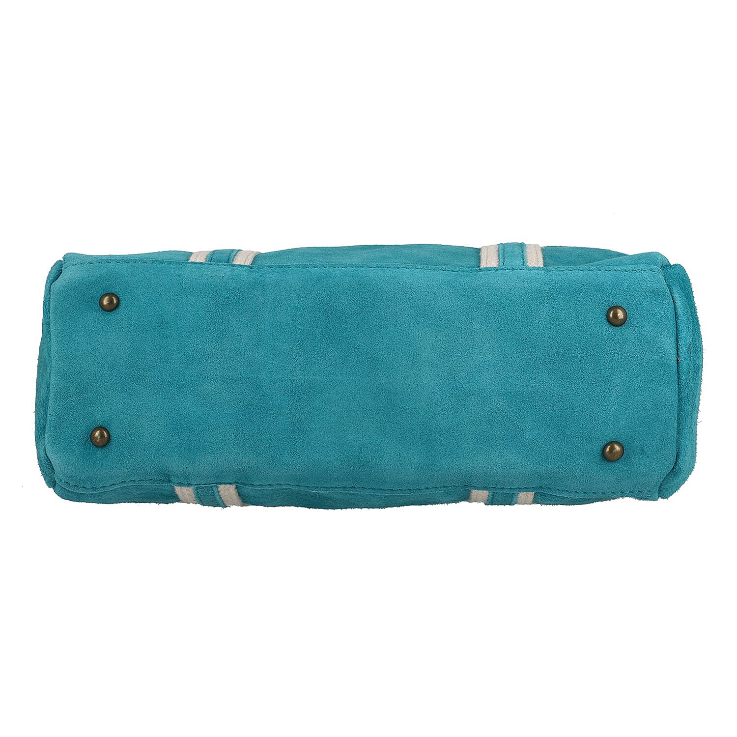 100% Genuine Leather Suede Tote Bag (Size 30x27x10 cm) - Sea Green