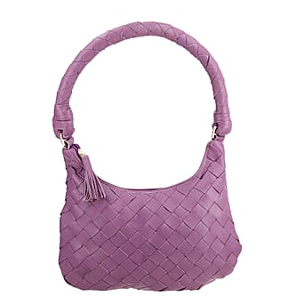 https://tjcuk.sirv.com/Products/71/7/7171306/100-Genuine-Leather-Weaved-Shoulder-Hobo-Bag-Size-31x19-cm-Purple_7171306.jpg?w=342&h=342