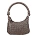 Genuine Leather Weaved Shoulder Hobo Bag - Light Brown