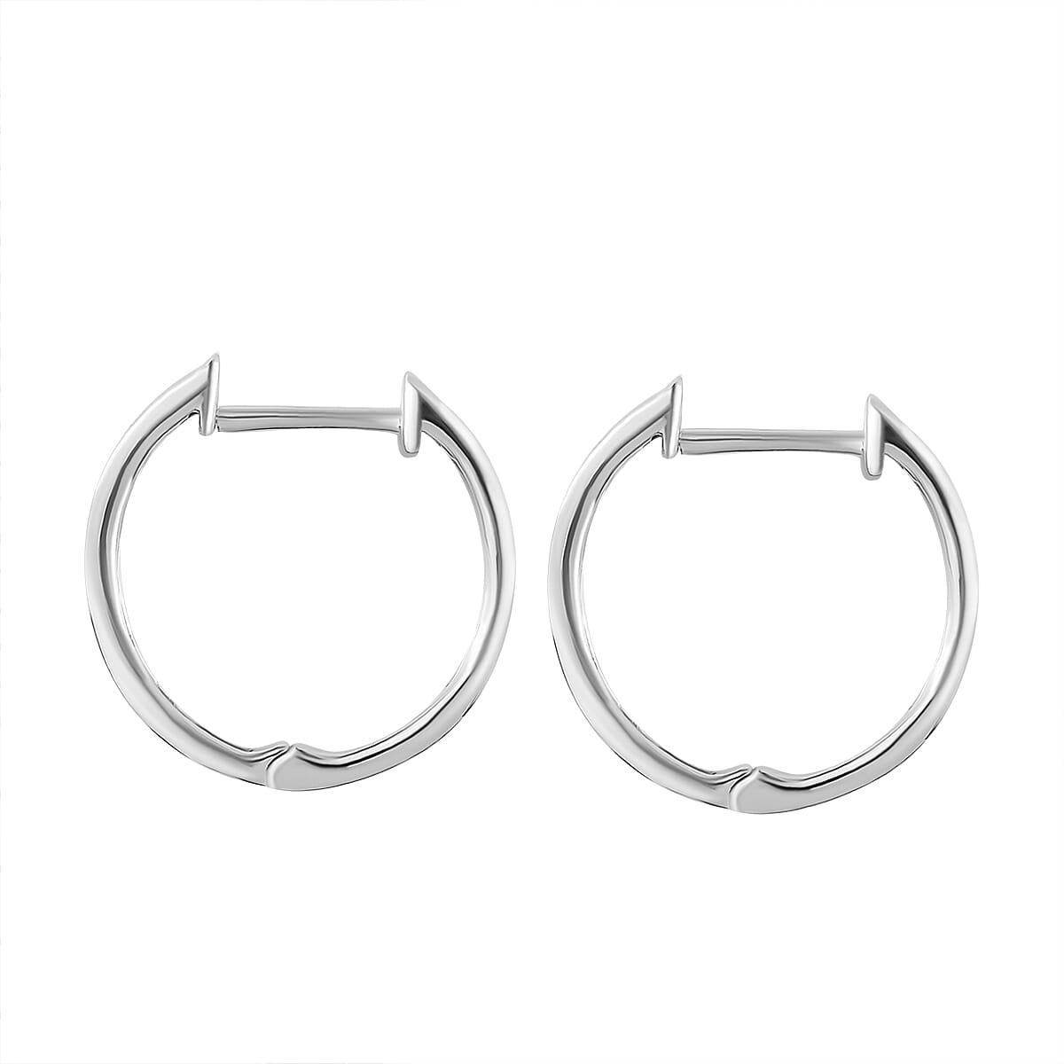 NY Closeout - 14K White Gold SGL Certified Diamond (I1-I2-G-H) Hoop Earrings 1.00 Ct.