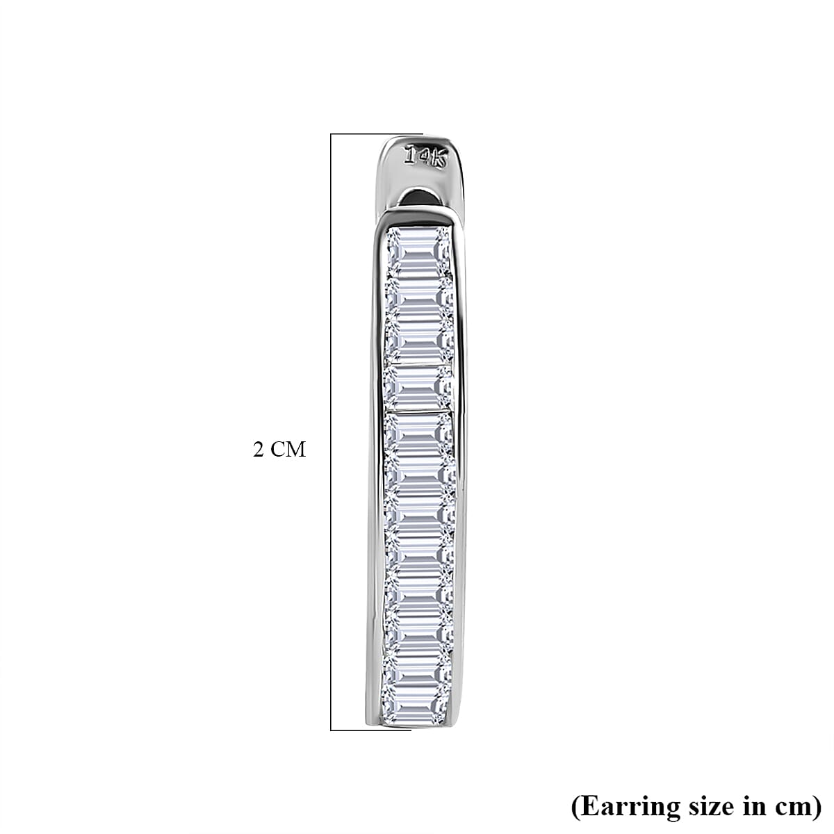 NY Closeout - 14K White Gold SGL Certified Diamond (I1-I2-G-H) Hoop Earrings 1.00 Ct.