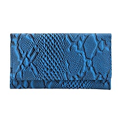 Genuine Leather Python Embossed Pattern Womens Rfid Protected Wallet - Cream