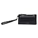 ASSOTS LONDON Dory Genuine Leather Croc Embossed Wristlet Pouch (Size 20x11x1 Cm) - Black