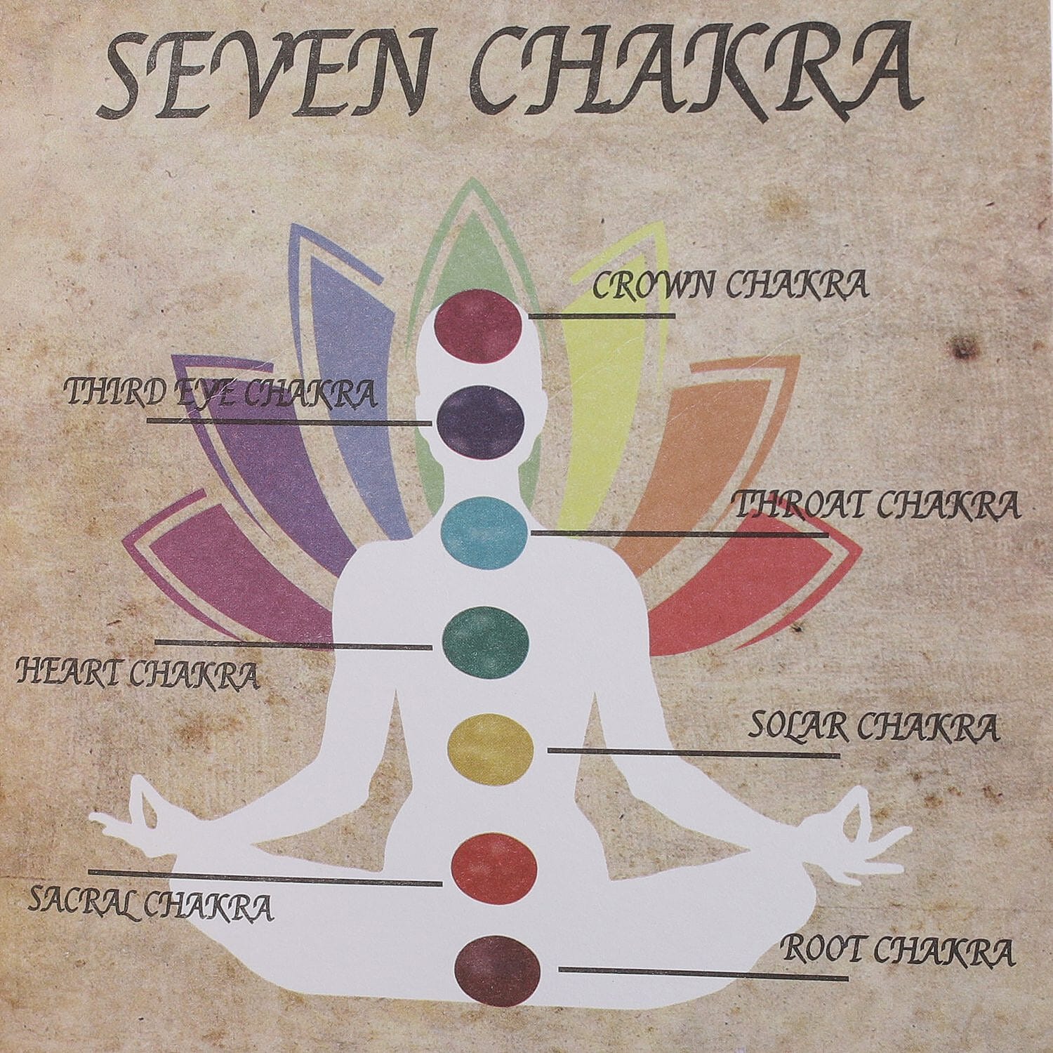 Tree of Life Embossed Seven Chakra Gemstone Leather Diary and Carved Wooden Pen (Size 20x15 Cm) - Brown