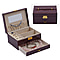 2 Layer Croc Embossed Jewellery Box with Lock and Key - Burgundy