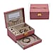 2 Layer Croc Embossed Jewellery Box with Lock and Key - Pink