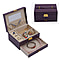 2 Layer Croc Embossed Jewellery Box with Lock and Key - Purple