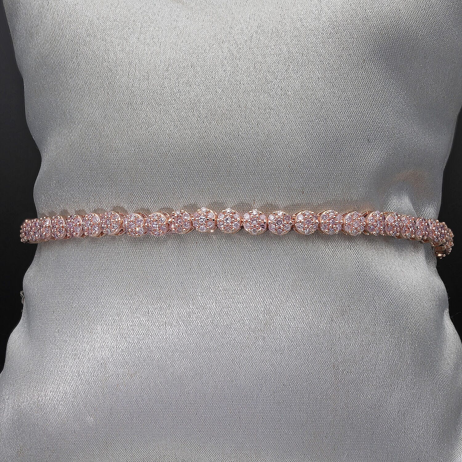 9K Rose Gold Pink Diamond Bracelet (Size - 7.5) 2.00 Ct, Gold Wt. 7.90 Gms