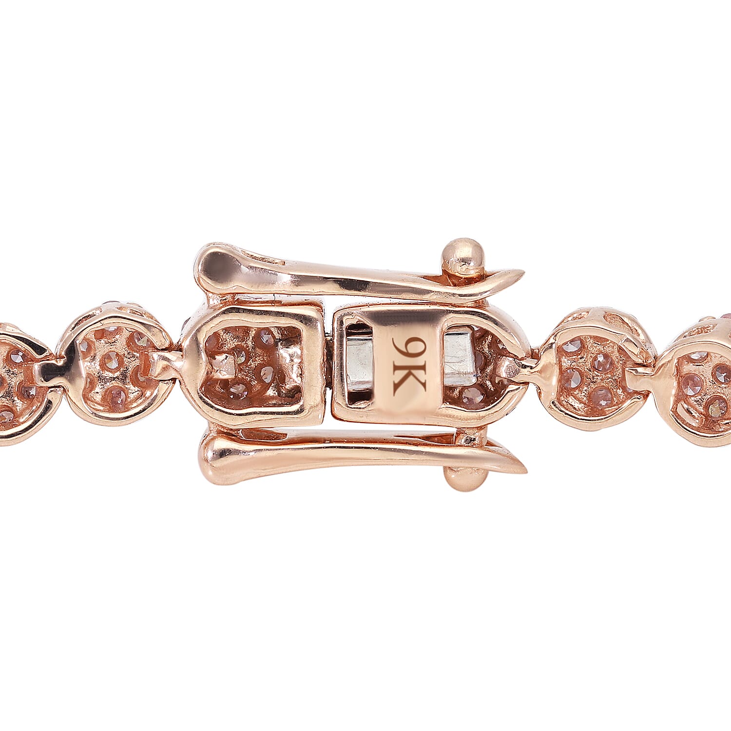 9K Rose Gold Pink Diamond Bracelet (Size - 7.5) 2.00 Ct, Gold Wt. 7.90 Gms
