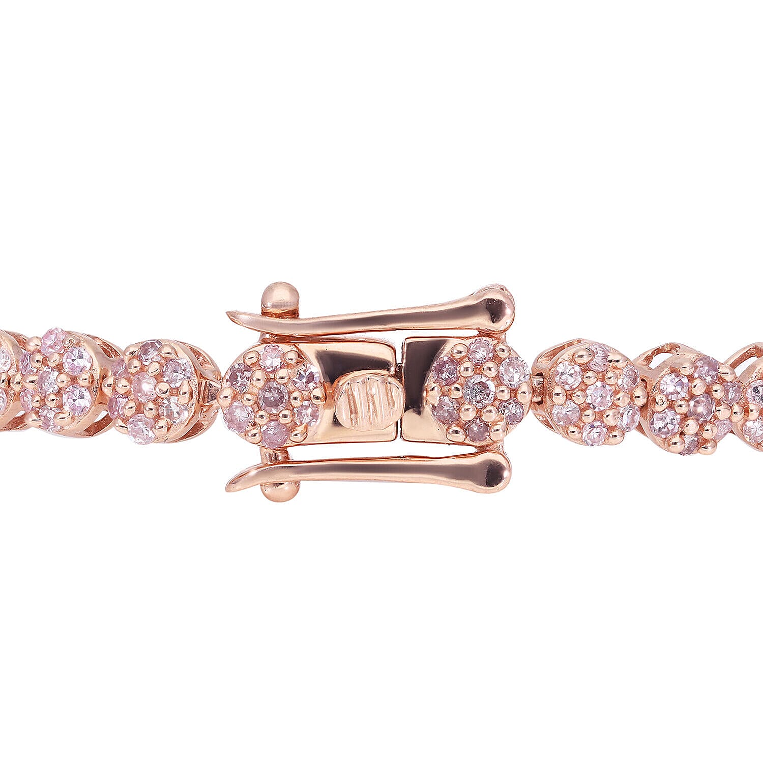 9K Rose Gold Pink Diamond Bracelet (Size - 7.5) 2.00 Ct, Gold Wt. 7.90 Gms